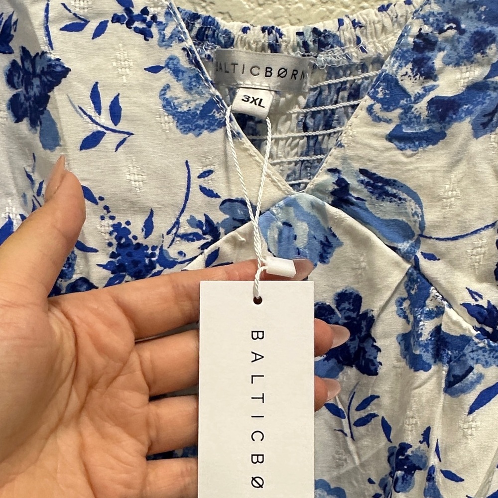 Baltic Born White and Blue Floral Dress - Picture 9 of 12